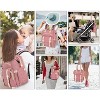 Itopfox Pink Diaper Backpack for Women with Insulated Pockets, USB Charging Port, RFID Anti-Theft Pocket, Stroller Straps, and Waterproof Fabric - 2 of 4