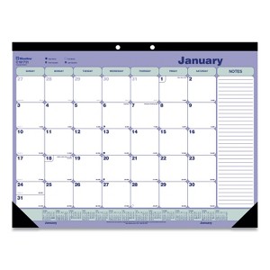 Monthly Desk Pad Calendar, 21.25 x 16, White/Blue/Green Sheets, Black Binding, Black Corners, 12-Month (Jan to Dec): 2026 - 1 of 4