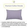 BreathableBaby Cotton Percale Pillowcase, For 13" x 18"/33 x 46 cm Toddler Pillow, Purple (2-Pack) - 2 of 4