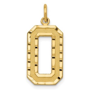 Black Bow Jewelry 14k Yellow Gold, Varsity Collection, Large D/C Pendant Number 0 - 1 of 4