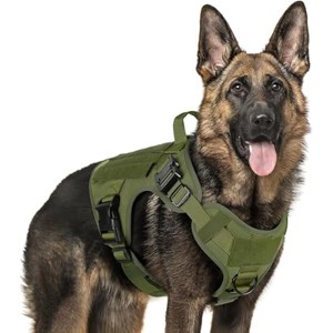 rabbitgoo Tactical Dog Harness for Large, Heavy Duty Pet Harness with Handle, , Adjustable Military Dog Vest for Training Hunting Walking, Green, XL - 1 of 1