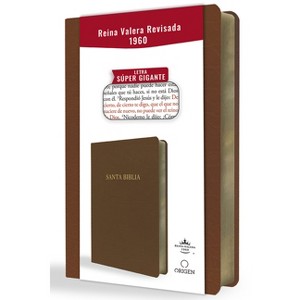 Biblia Reina Valera Revisada 1960 Letra Súper Gigante, Símil Piel Marrón / Spanish Bible Rvr 1960 Super Giant Print, Brown Leathersoft - (Paperback) - 1 of 1
