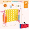 Costway Jumbo 4-to-Score 4 in A Row Giant Game Set with Carry Bag Stickers for Kids Adults Yellow/Red - 3 of 4