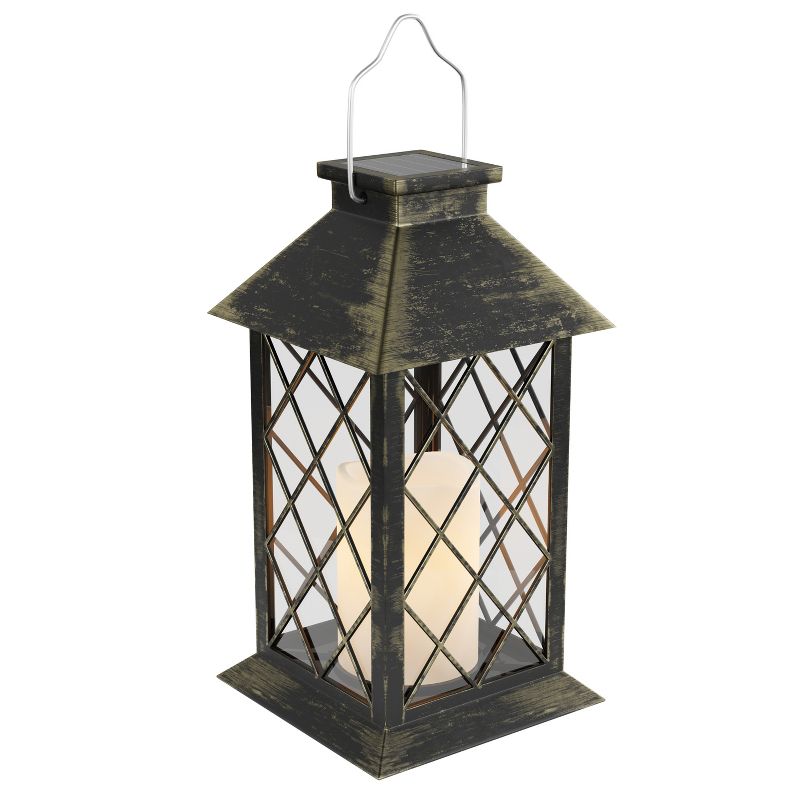 Hastings Home Solar Powered LED Lantern - Antique Bronze, 3 of 9