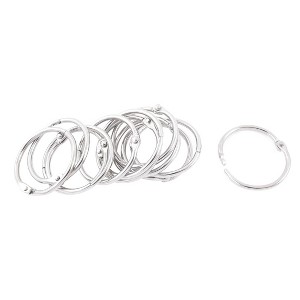 Unique Bargains Book Office Metal Loose Leaf Binder Hinge Snap Ring 1" Inner Dia 12 Pcs - 1 of 4