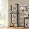 6-Tier Wooden Bookshelf, 71" Industrial Tall Bookcase with Metal Frame, Large Open Storage Shelf for Living Room, Bedroom, Office - 4 of 4