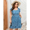 LXT-Plus Size Sleeveless Summer Dress Flutter Sleeve Smocked Waist Midi Dresses with Pocket - 4 of 4