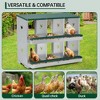 Chicken Nesting Box Galvanized Steel - Large 3 Compartment Two-Tier Metal Laying Box with Vented Design, Egg Collection System for Hens - 4 of 4