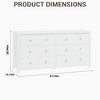 3/6/7 Drawer Dresser Chest, MDF Wood Storage Cabinet, White/Black - 3 of 4