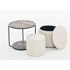 NicBex Round Linen Storage Ottoman Bench,Storage Ottoman with Combination Set Table and Drum Stool,Storage Bench for Living Room,Bedroom - 4 of 4