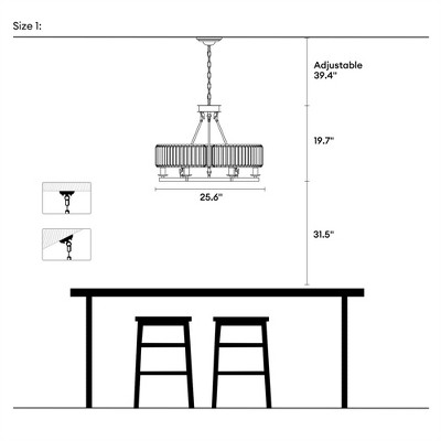 Siljoy Round Modern Rustic Crystal Chandelier
