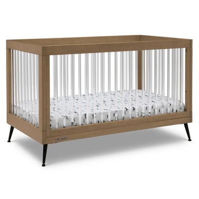 Acorn Matte Black Acrylic Convertible Crib with Metal Feet