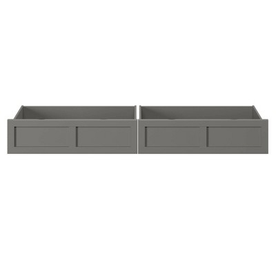 Gray Twin Solid Hardwood Underbed Storage Drawers