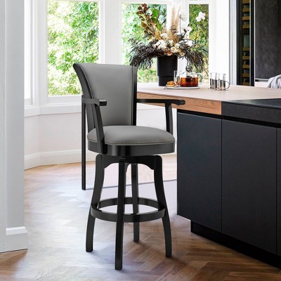 Black swivel bar stools with outlet arms