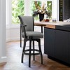 30" Raleigh Arm Faux Leather Wood Barstool Gray/Black - Armen Living: Swivel, Footrest, Fixed Height - 2 of 4
