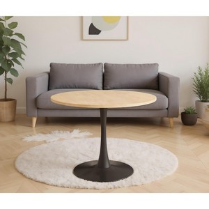 KWPZQEB Round Dining Table, 24" Circle Tulip Table with Metal Base, Mid Century Modern Bistro Table for Kitchen, Living Room, Cafe - 1 of 4