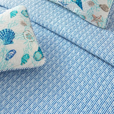 Coral Bliss Full/Queen Reversible Microfiber Quilt Set