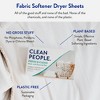 The Clean People Fabric Softener Sheets - Dryer Sheets - Softens & Removes Static Cling - Vegan Laundry Softener With Essential Oils - Fresh - 120 Ct - 3 of 4