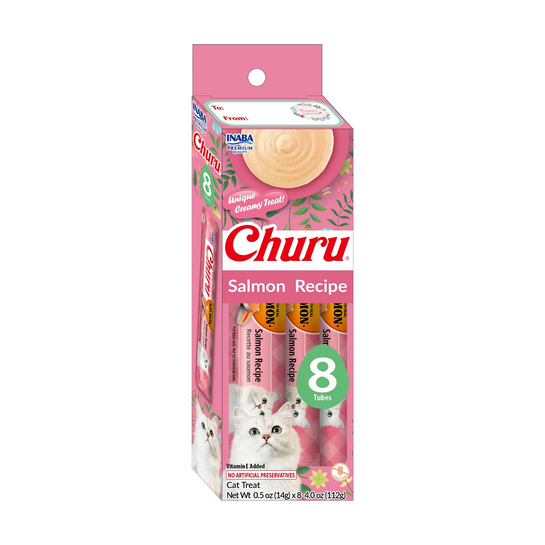 Inaba Spring Churu Salmon Lickable Cat Treats - 4oz/8ct