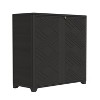 34.3" x 15.1" x 33.5" Outdoor Storage Cabinet, Weather-Resistant 3-Shelf Design Storage Shed for Patio - 3 of 4
