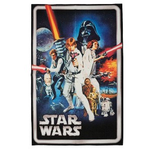 4"x6" Star Wars Classic Movie Cover Youth Digital Printed Kids' Area Rug: Cute Accent for All Ages, Polyester, Blue - 1 of 4