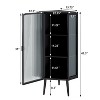 MOEPISY Floor Coner Cabinet,Three Tiers with Tempered Glass Doors and Storage Shelves for Bathroom Black - 4 of 4