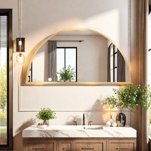 Beautyolove Half Circle Aluminum Alloy Framed Decorative Wall Mirror - 1 of 4