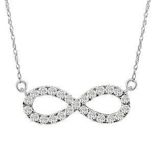 Pompeii3 5/8Ct Diamond Infinity Pendant White or Yellow Gold Necklace 3/4" Wide - 1 of 4