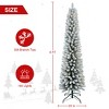 Gulches Slim Snowy Flocked Pencil Christmas Tree - 6FT, 150 Warm White LED Lights, 358 PVC Tips, Space-Saving, Metal Stand - 4 of 4