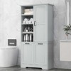 Rbied 31 in. W x 14 in. D x 68 in. H Wood Linen Cabinet Storage Cabinet with Tilt-Out Laundry and Adjustable Shelf - 3 of 4