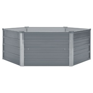 vidaXL Raised Garden Bed Patio Raised Flower Bed Galvanized Steel Planter - 1 of 4