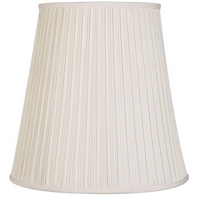 Springcrest Creme Mushroom Pleat Large Lamp Shade 12" Top x 18" Bottom x 18" Slant x 17.75" High (Spider) Replacement with Harp and Finial