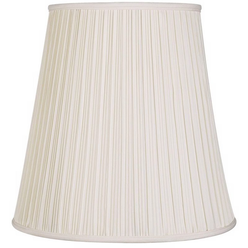Springcrest Creme Mushroom Pleat Large Lamp Shade 12" Top x 18" Bottom x 18" Slant x 17.75" High (Spider) Replacement with Harp and Finial, 1 of 8