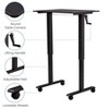 NicBex 32 Inch Hand-Crank Adjustable Height Office Desk with Rolling Wheels for Home,Office,Gaming,Study,Black - 4 of 4