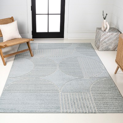 JONATHAN Y Nordby High-Low Geometric Arch Scandi Striped Indoor/Outdoor Area Rug