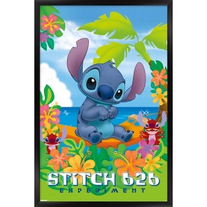 Trends International Disney Leroy and Stitch - Beach Framed Wall Poster Prints - 1 of 4