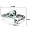 Slickblue Women's Stainless Steel Ring, Heart-Shaped Clear Synthetic CZ, High Polished Jewelry, Sizes 5-10 - 4 of 4