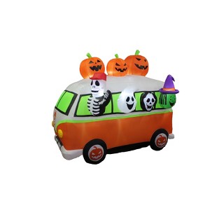 A Holiday Company 7FT inflatable Halloween Vintage Bus, 6 ft Tall, Multi - 1 of 4