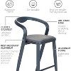 homfan Modern Bar Stools Set of 2 - Sleek Low Back Counter Height Stools Comfortable Indoor and Outdoor Barstools, Gray - 3 of 4