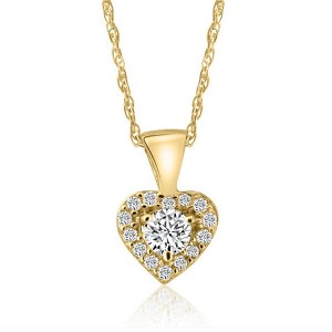 Pompeii3 1/4Ct Dainty Small Heart Pendant Necklace in 14k White, Yellow, or Rose Gold - 1 of 3