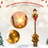 Tangkula 6.1 FT Christmas Pre-lit Street Lamp Holiday Lamp Post w/Artificial Greenery LED Lights Seasonal Decoration - 2 of 4
