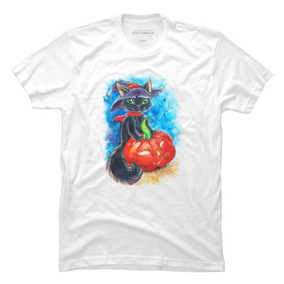 Men's Design By Humans halloween. the witch cat By POLINART T-Shirt