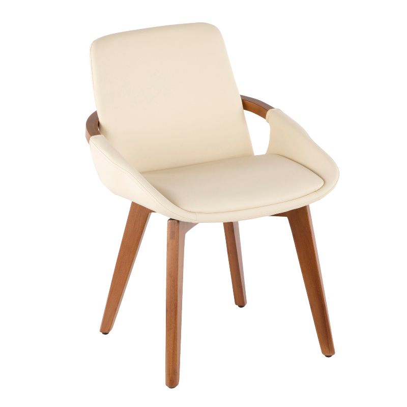 Cosmo Mid-Century Modern Chair Cream/Walnut - LumiSource, 1 of 13