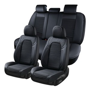 Coverado Car Seat Covers 5 Seats Faux Leather Seat Protectors - 1 of 4