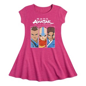 Girls' - Avatar: The Last Airbender - Sokka Aang Katara Fit & Flair Cap Sleeve Dress - 1 of 3