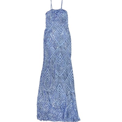 Speechless Womens Mesh Maxi Dress, Blue, 1