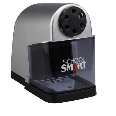 School Smart 6-Hole Electric Sharpener, 7 x 4-1/2 x 7-3/8 Inches, Black/Silver