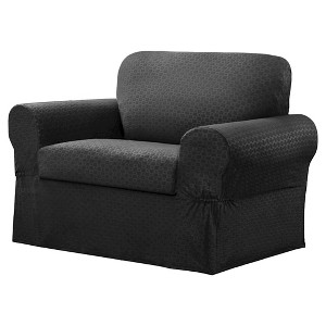 Charcoal Conrad Chair Slipcover (2 Piece) - Maytex, Almost Black