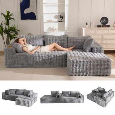 MAXYOYO 104" Modular Sectional Sofa Couch, with L-Shape Chaise, Modern Boneless Couch for Living Room, No Assembly Required