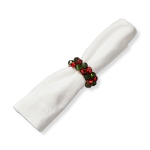 Tag Merry Jingle Bell Napkin Ring - Festive Holiday Table Decor, Easy Clean, 0.75" H x 2.5" L x 2.5" W - 1 of 1